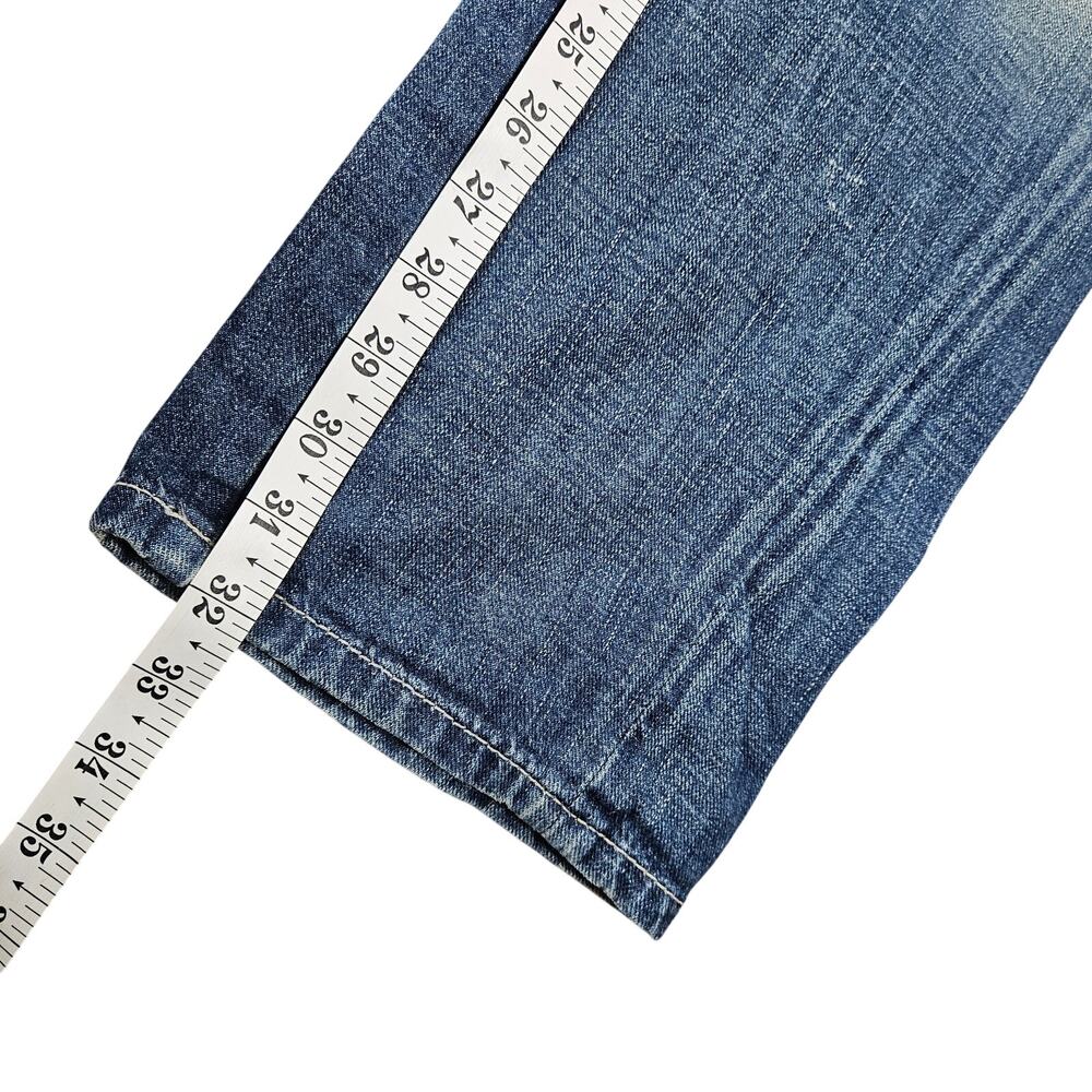 Vintage Low-Rise Jeans Euro GAS Cyber Y2K Twisted Stitch Distressed Denim - 30 - Picture 8 of 9